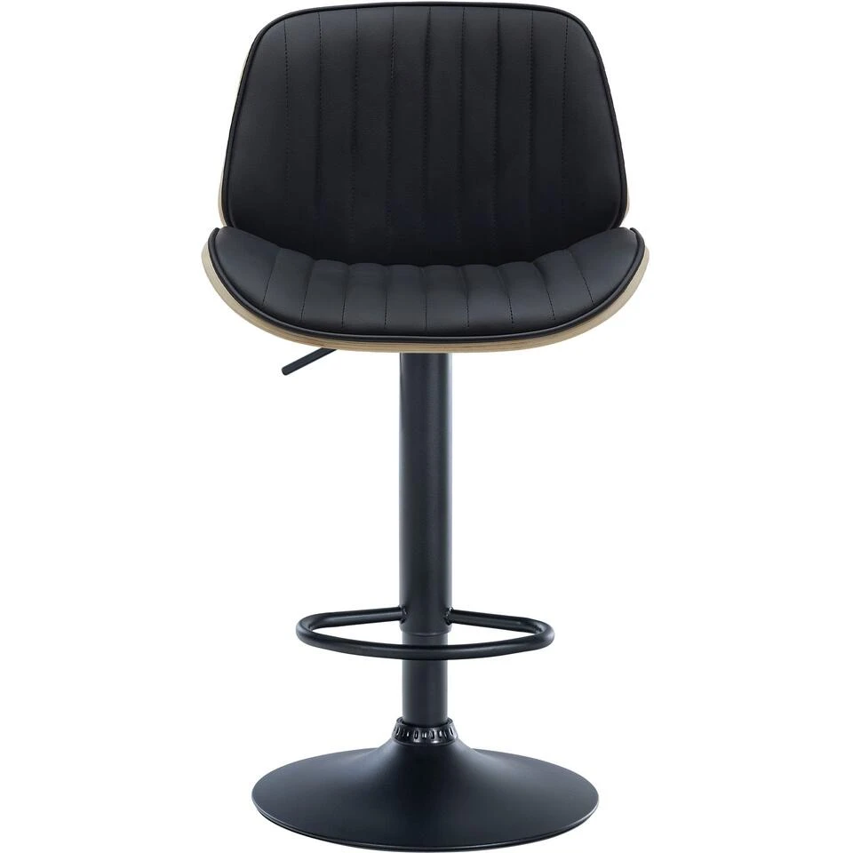 CLP Barkruk Nova Kunstleer Natura - Zwart 5 CLP Barkruk Nova Kunstleer Natura - Zwart - Afbeelding 3