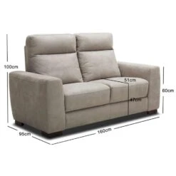 Bank James 2-zits - Lederlook - Zilvergrijs -Meubelwinkel 10100936 9600