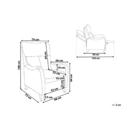 Beliani TV-fauteuil ROYSTON - Grijs Polyester -Meubelwinkel 1028a966e46d4624a52fad4a9e8d0753