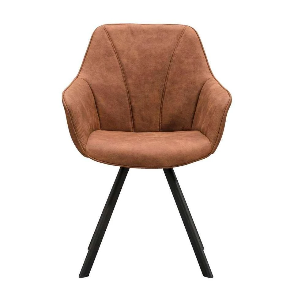 Eetkamerstoel Bas - Stof - Cognac 3 Eetkamerstoel Bas - Stof - Cognac