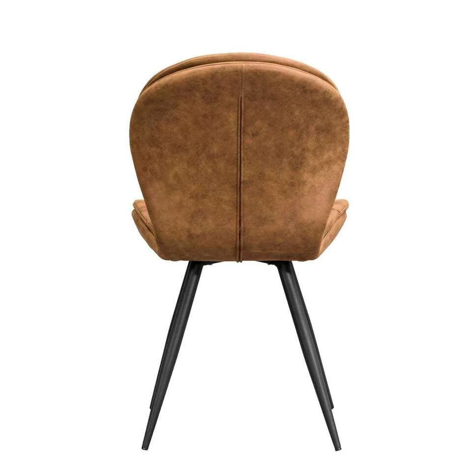 Eetkamerstoel Lenn - Stof - Cognackleur 4 Eetkamerstoel Lenn - Stof - Cognackleur - Afbeelding 2