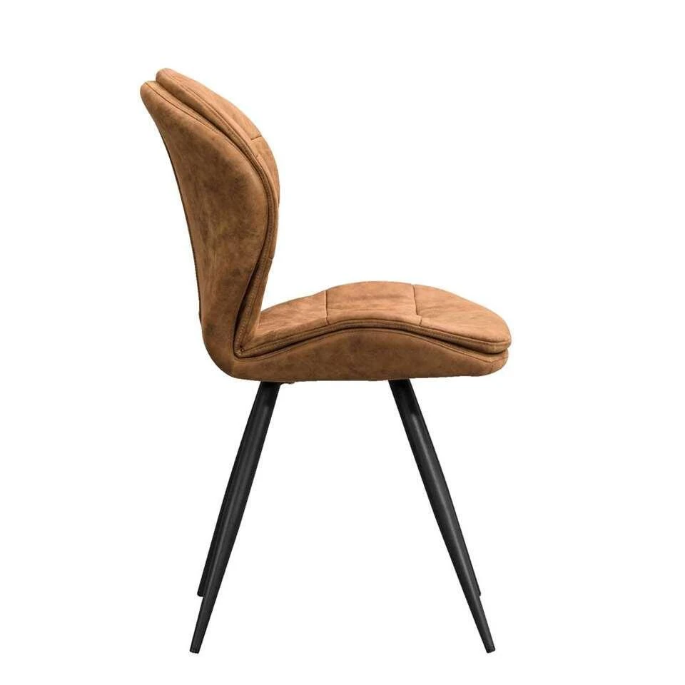 Eetkamerstoel Lenn - Stof - Cognackleur 5 Eetkamerstoel Lenn - Stof - Cognackleur - Afbeelding 3