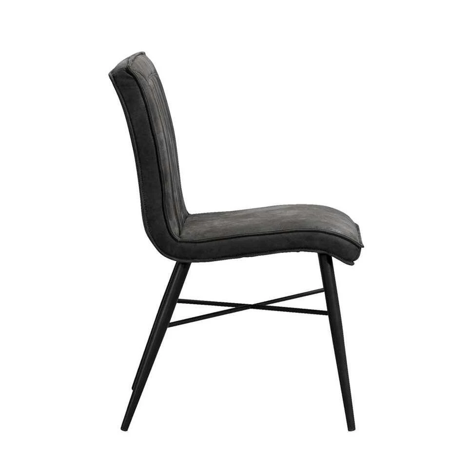 Eetkamerstoel Novan - Stof - Antraciet 5 Eetkamerstoel Novan - Stof - Antraciet - Afbeelding 3