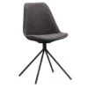 Eetkamerstoel Senja - Stof - Antraciet - Zwart Metaal -Meubelwinkel 10302741