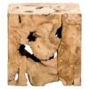 Decoratief Blok Naturel Teak Luuk - Bruin - 37x37x37 Cm -Meubelwinkel 11990793