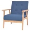 VidaXL Fauteuil Stof Blauw -Meubelwinkel 1206934226