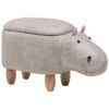 Beliani Dierenhocker HIPPO - Grijs Kunstleer -Meubelwinkel 1591430440