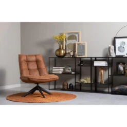 WOOOD Jouke Draaifauteuil - Kunstleer - Cognac - 97x70x85 8 WOOOD Jouke Draaifauteuil - Kunstleer - Cognac - 97x70x85 -Meubelwinkel 1697548865 0102