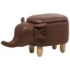 Beliani Dierenhocker ELEPHANT - Bruin Kunstleer 1 Beliani Dierenhocker ELEPHANT - Bruin Kunstleer -Meubelwinkel 1742247651