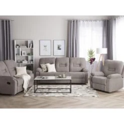 Beliani Fauteuil BERGEN - Beige Polyester -Meubelwinkel 178403f745df481fa375d45f49d9fb41