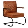 VidaXL Fauteuil Echt Leer Lichtbruin -Meubelwinkel 1836476169