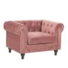Beliani Fauteuil CHESTERFIELD - Roze Fluweel 2 Beliani Fauteuil CHESTERFIELD - Roze Fluweel -Meubelwinkel 1926025818