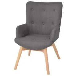 VidaXL Fauteuil Met Voetenbankje Stof Grijs -Meubelwinkel 1952805528 0101