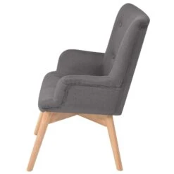 VidaXL Fauteuil Met Voetenbankje Stof Grijs -Meubelwinkel 1952805528 0102
