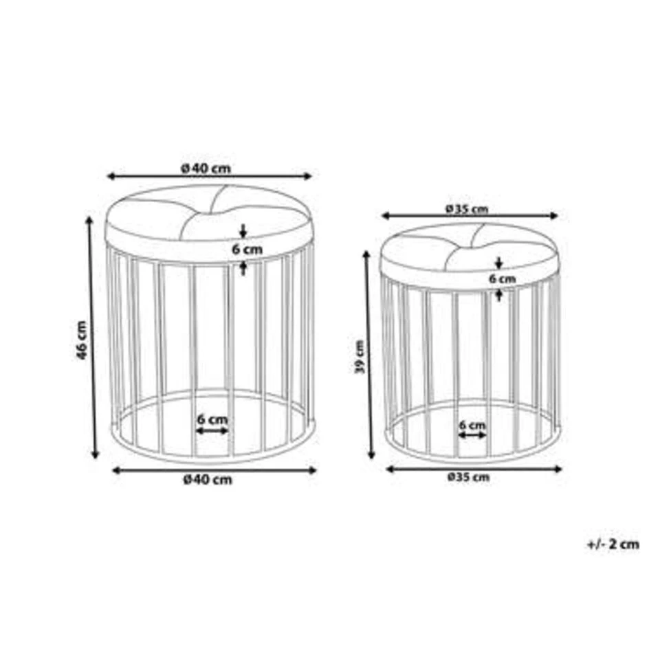 Beliani Hocker LUBBOCK - Blauw Fluweel 5 Beliani Hocker LUBBOCK - Blauw Fluweel - Afbeelding 3