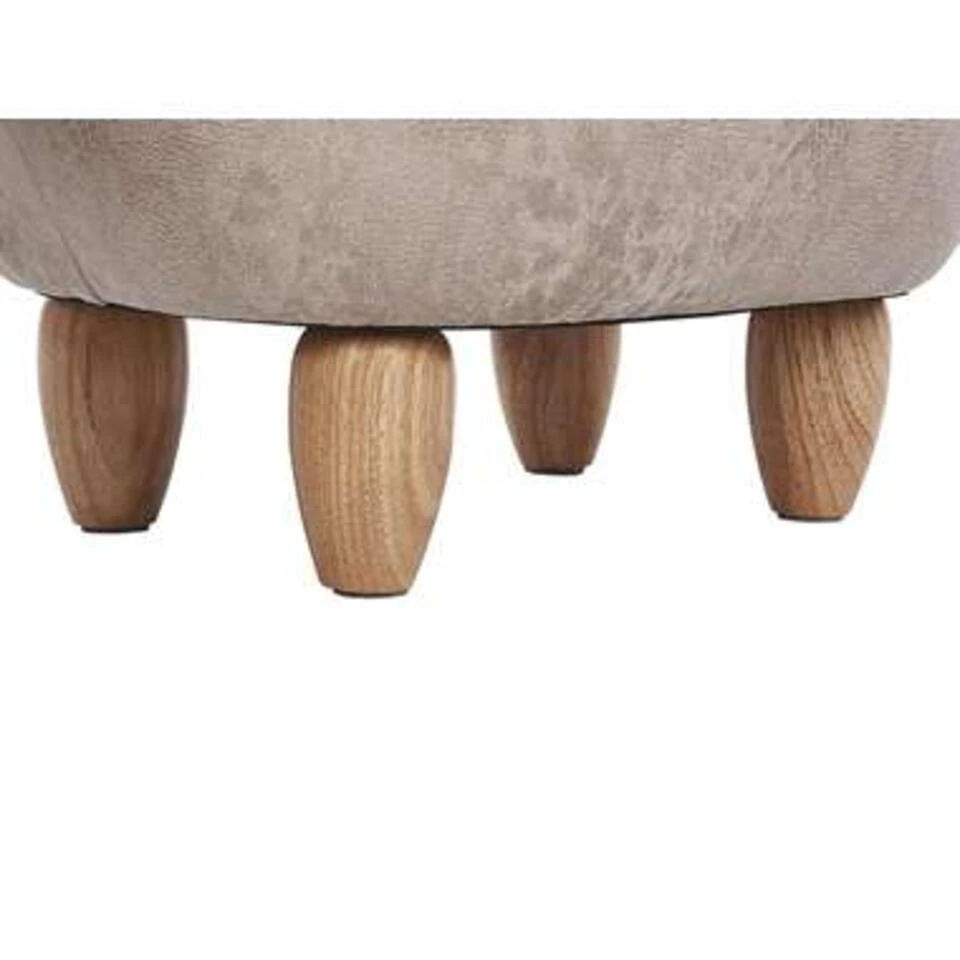 Beliani Dierenhocker JUMBO - Grijs Kunstleer 5 Beliani Dierenhocker JUMBO - Grijs Kunstleer - Afbeelding 3