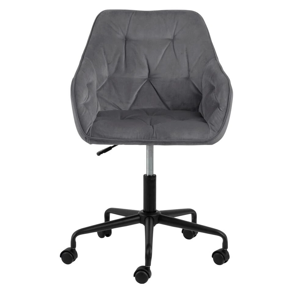 Sohome Bureaustoel Otto - Velvet - Dark Grey 4 Sohome Bureaustoel Otto - Velvet - Dark Grey - Afbeelding 2