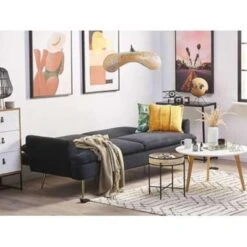 Beliani Slaapbank - VETTRE Zwart Fluweel 8 Beliani Slaapbank - VETTRE Zwart Fluweel -Meubelwinkel 2a808c5a5a554707a3e57c4ae150c35a