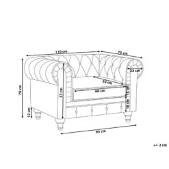 Beliani Fauteuil CHESTERFIELD - Paars Fluweel -Meubelwinkel 2cc77c5f37fd4b879670b3939b886b03