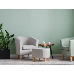 Beliani Cocktailstoel HOLDEN - Grijs Polyester -Meubelwinkel 37bf0e0c39154f56a7261d6c83e07426