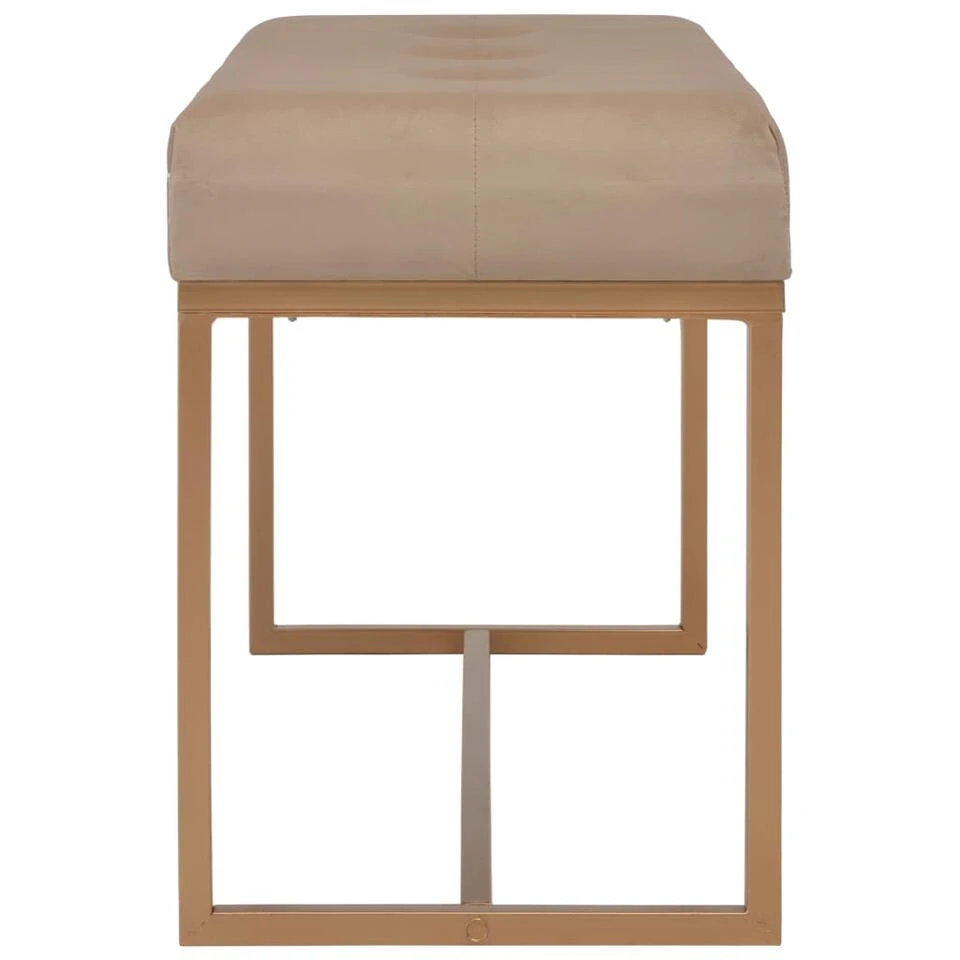 VidaXL Bankje 80 Cm Fluweel Beige 5 VidaXL Bankje 80 Cm Fluweel Beige - Afbeelding 3