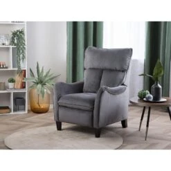 Beliani TV-fauteuil ROYSTON - Grijs Polyester -Meubelwinkel 397bdcb60e9545f5bd84a2a519e1808a
