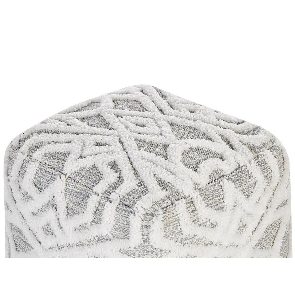 Beliani Poef BHILWARA - Wit Katoen 6 Beliani Poef BHILWARA - Wit Katoen - Afbeelding 4