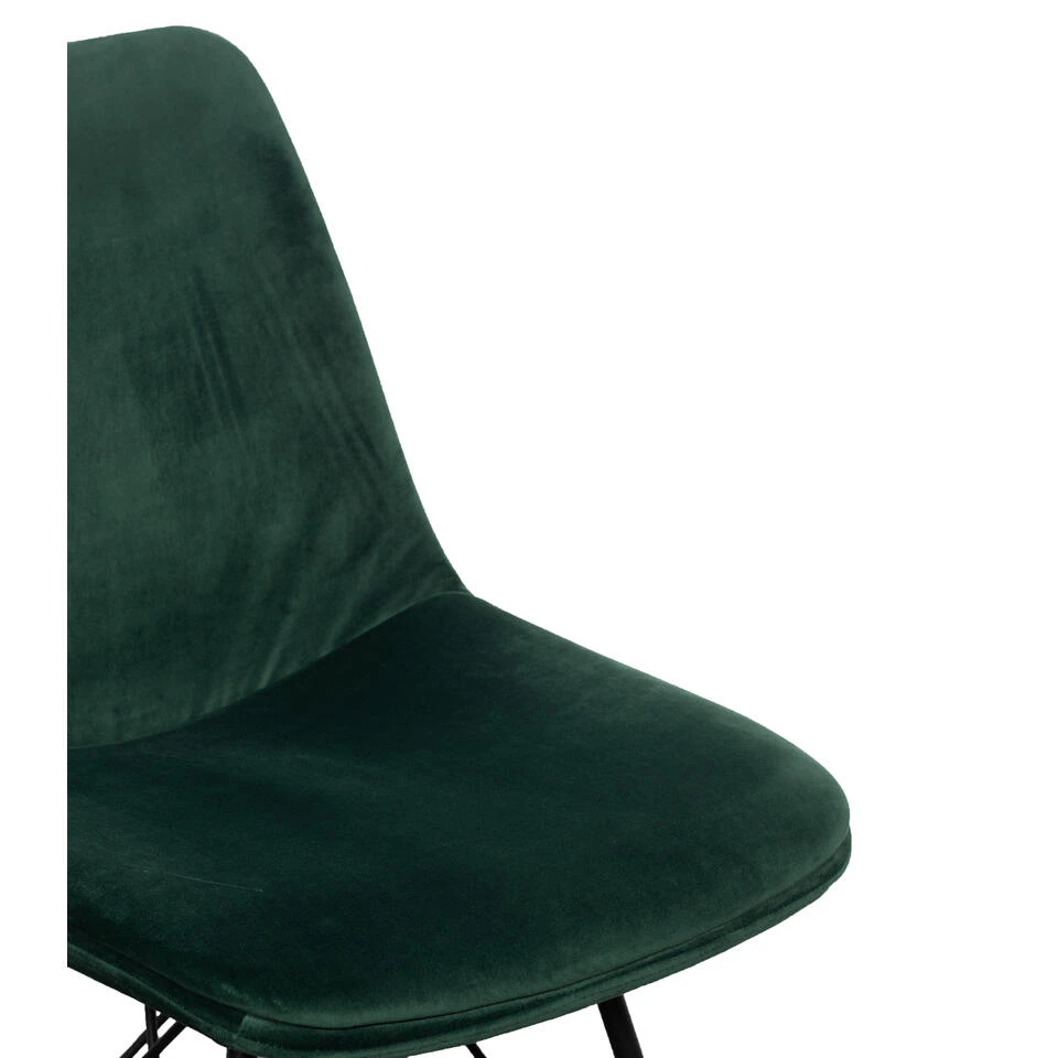 Giga Meubel Eetkamerstoel Set Van 2 - Velvet Groen - Zithoogte 48cm 6 Giga Meubel Eetkamerstoel Set Van 2 - Velvet Groen - Zithoogte 48cm - Afbeelding 4