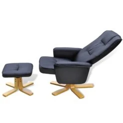 VidaXL Fauteuil Met Voetenbankje Kunstleer Zwart 8 VidaXL Fauteuil Met Voetenbankje Kunstleer Zwart -Meubelwinkel 421f886b2045471fabc4b46a115ef9ee
