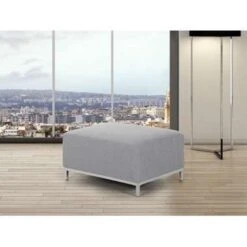 Beliani Ottomaan OSLO - Grijs Polyester -Meubelwinkel 434b570ed1e24f9da397487a203c3233