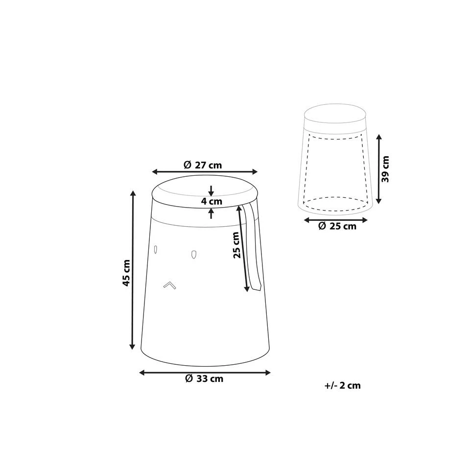 Beliani Poef SAMURAI - Beige Kunstlinnen 5 Beliani Poef SAMURAI - Beige Kunstlinnen - Afbeelding 3