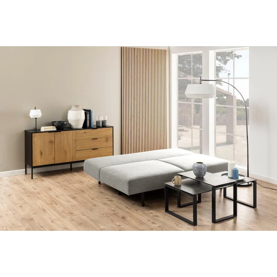 Sohome Slaapbank Gevin - 139 X 200cm - Lichtgrijs 4 Sohome Slaapbank Gevin - 139 X 200cm - Lichtgrijs - Afbeelding 2