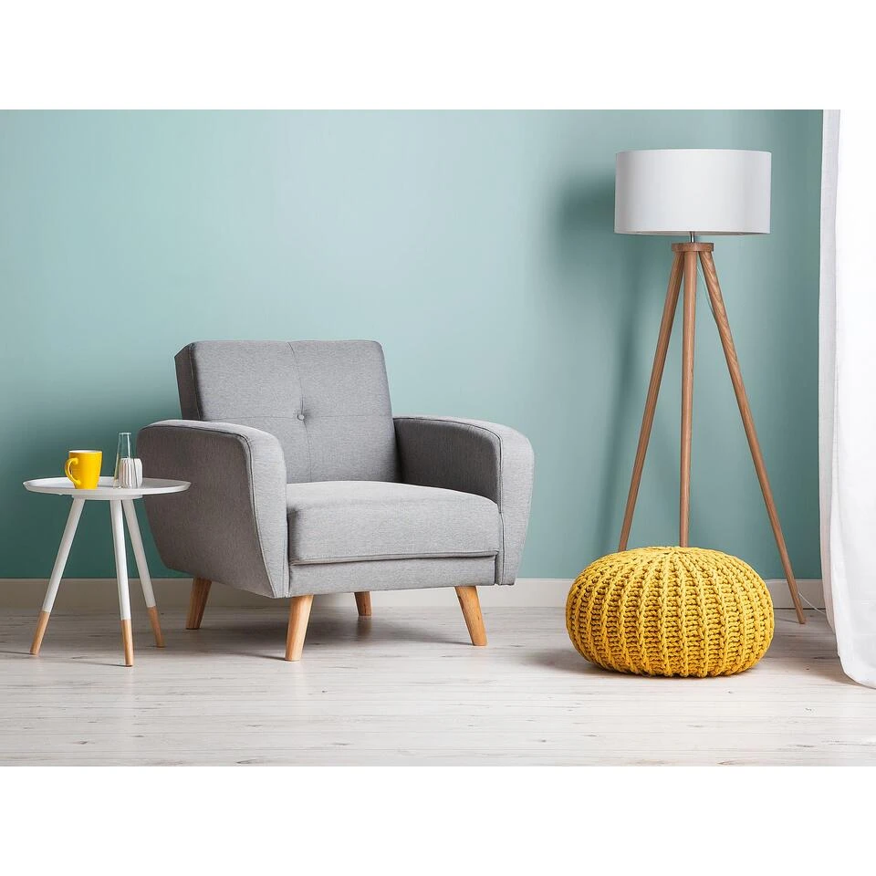 Beliani Cocktailstoel FLORLI - Grijs Polyester 4 Beliani Cocktailstoel FLORLI - Grijs Polyester - Afbeelding 2