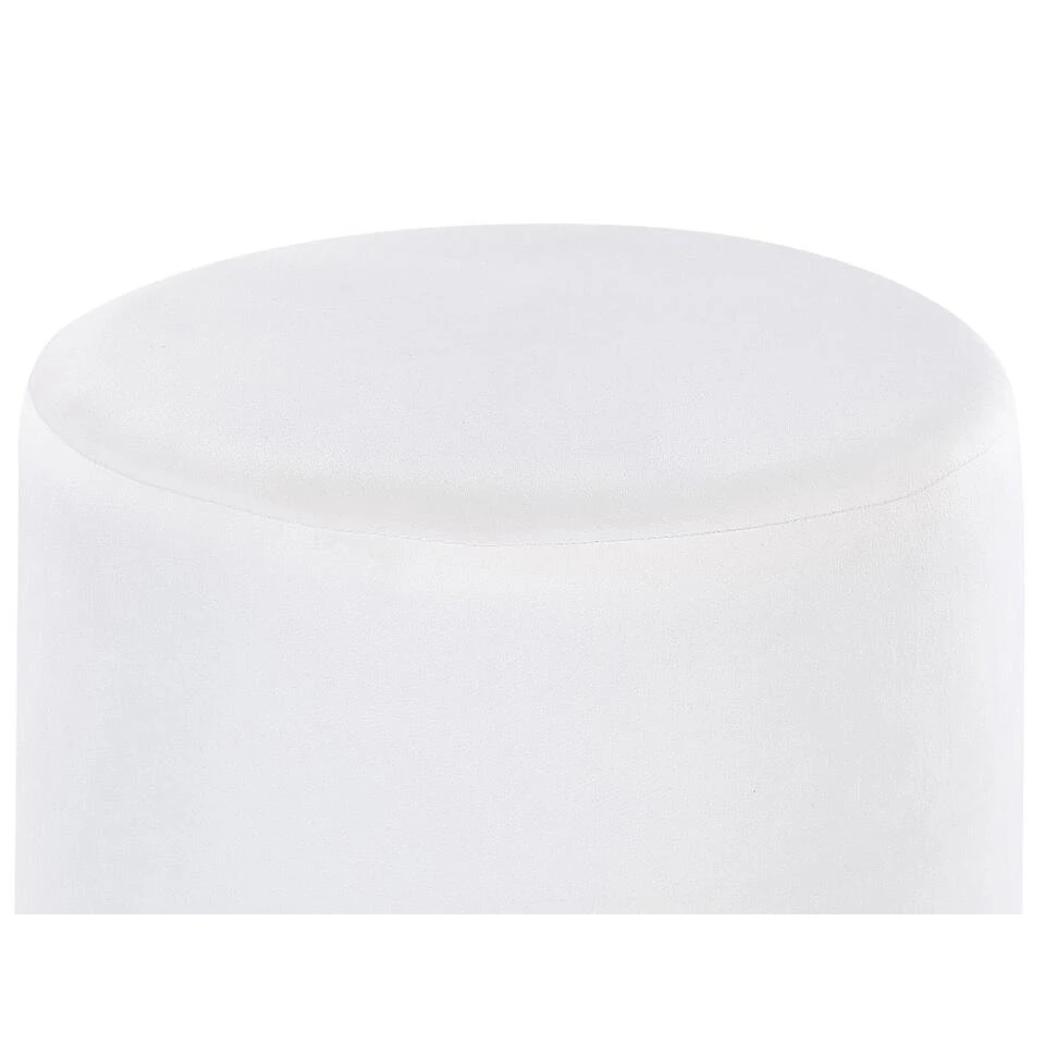Beliani Poef SOPHIA - Wit Fluweel 6 Beliani Poef SOPHIA - Wit Fluweel - Afbeelding 4