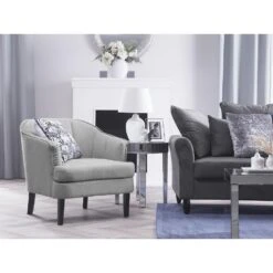 Beliani Cocktailstoel ELVERUM - Grijs Polyester 7 Beliani Cocktailstoel ELVERUM - Grijs Polyester -Meubelwinkel 545b49dc44bc48cdaf8017df5ea150de