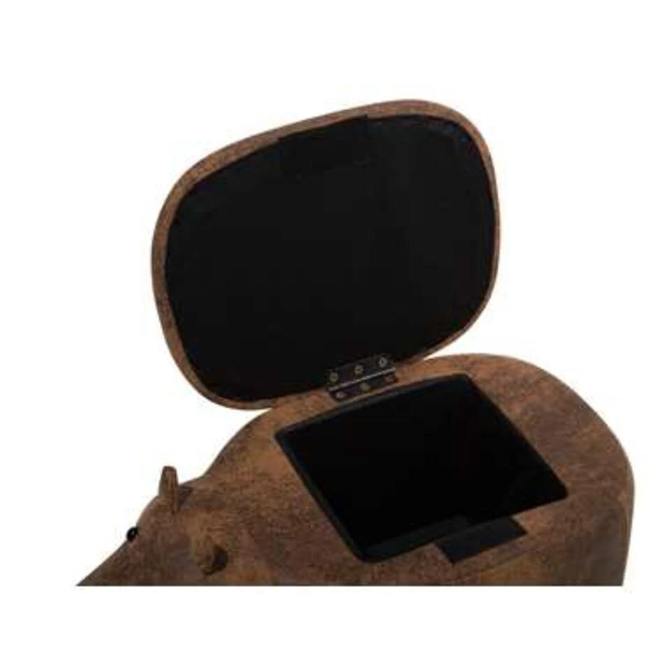 Beliani Dierenhocker HIPPO - Bruin Kunstleer 5 Beliani Dierenhocker HIPPO - Bruin Kunstleer - Afbeelding 3