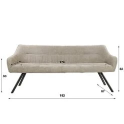 Hoyz - Eetkamerbank Plooi 180cm - Boucle - Zandkleur -Meubelwinkel 5db2a180e6254a529fdab2ad823a3491