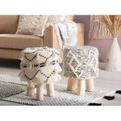 Beliani Hocker THONDI - Beige Katoen -Meubelwinkel 5dbda8fde582485fad38b55c0899f7e6