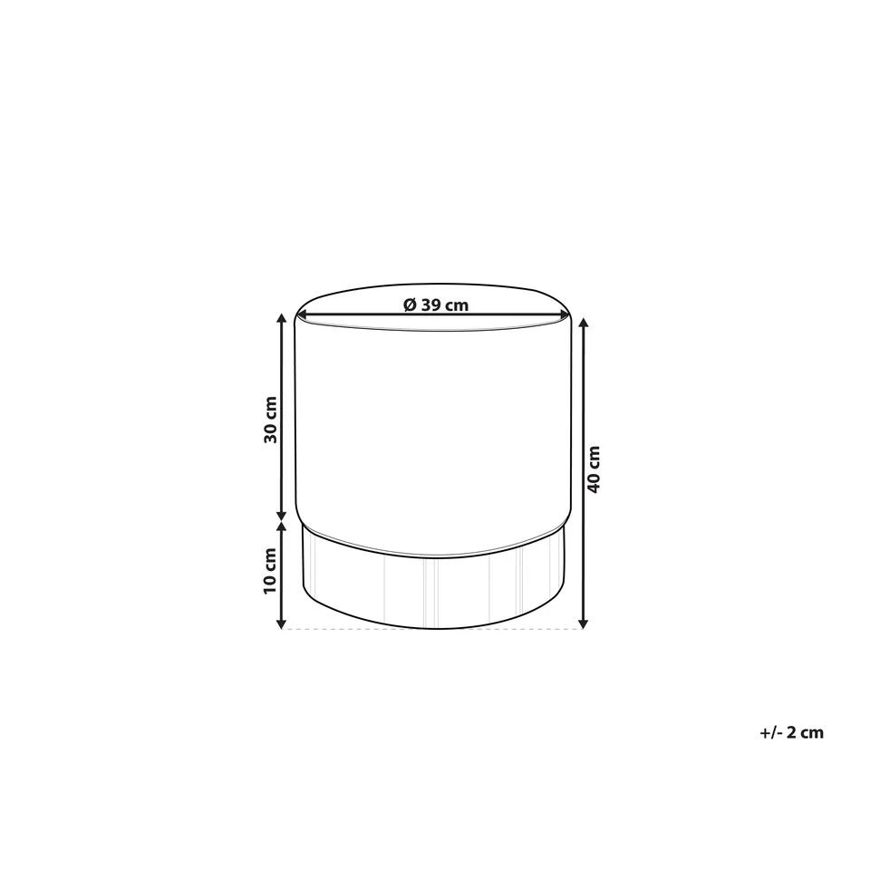 Beliani Poef SOPHIA - Wit Fluweel 5 Beliani Poef SOPHIA - Wit Fluweel - Afbeelding 3