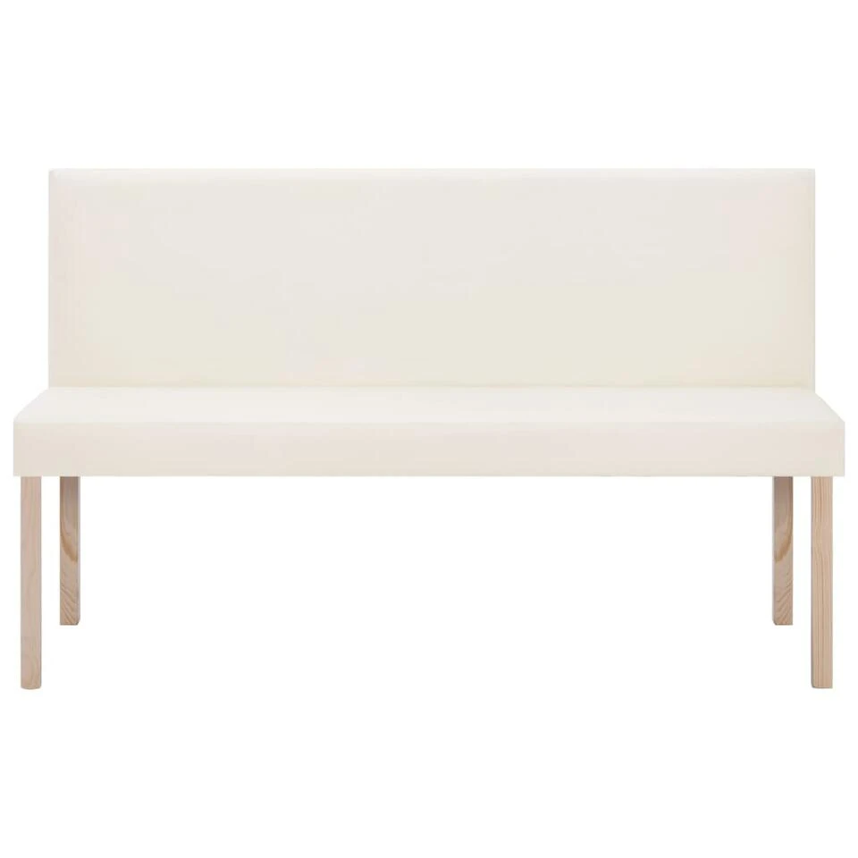 VidaXL Bankje 139,5 Cm Kunstleer Crème 5 VidaXL Bankje 139,5 Cm Kunstleer Crème - Afbeelding 3