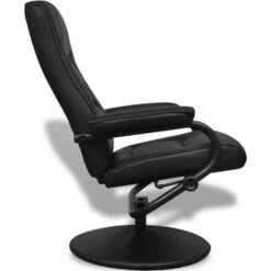 VidaXL Tv-fauteuil Met Voetenbankje Kunstleer Zwart -Meubelwinkel 7045e183e0de44c1a462c4df86180e5c