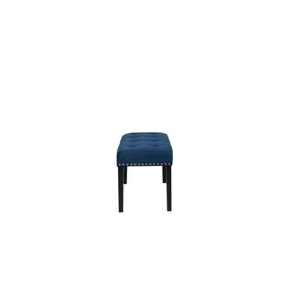 Beliani Hocker YORKTON - Blauw Fluweel 4 Beliani Hocker YORKTON - Blauw Fluweel - Afbeelding 2