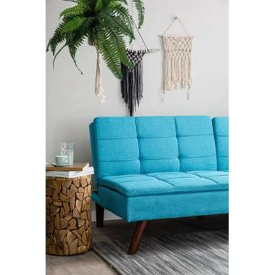 Beliani Driezitsbank - RONNE Blauw Polyester 5 Beliani Driezitsbank - RONNE Blauw Polyester - Afbeelding 3