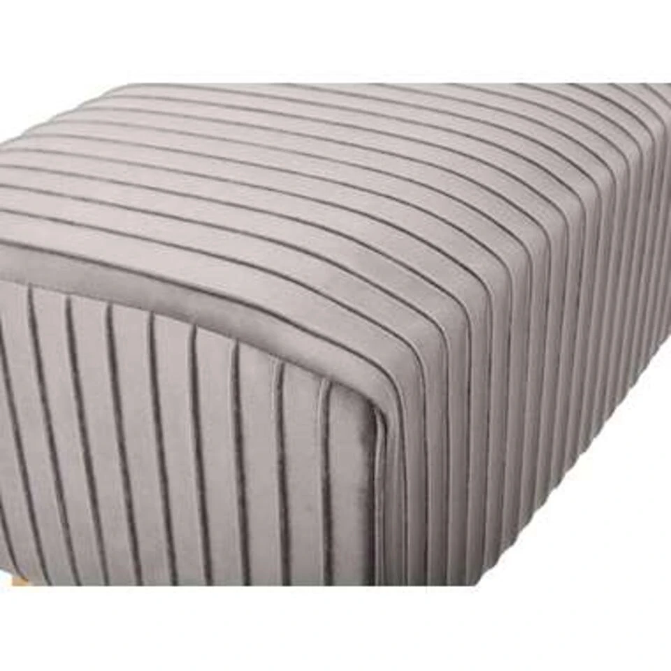 Beliani Hocker PATERSON - Grijs Fluweel 3 Beliani Hocker PATERSON - Grijs Fluweel - Afbeelding 2
