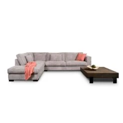 Hoekbank Stuttgart Groot Rechts - Ribcord - Lichtgrijs -Meubelwinkel 81004583 0101