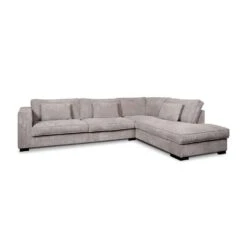 Hoekbank Stuttgart Groot Rechts - Ribcord - Lichtgrijs -Meubelwinkel 81004583 0300