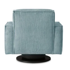 Draaifauteuil Stuttgart Met Armleuning - Ribcord - Ijsblauw/grijs -Meubelwinkel 81004591 0901