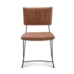 Eetkamerstoel Lucca - Stof - Cognac (2 Stuks)