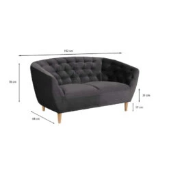 Bank Thyrza 2-zits - Fluweel - Donkergrijs -Meubelwinkel 81020424 6900