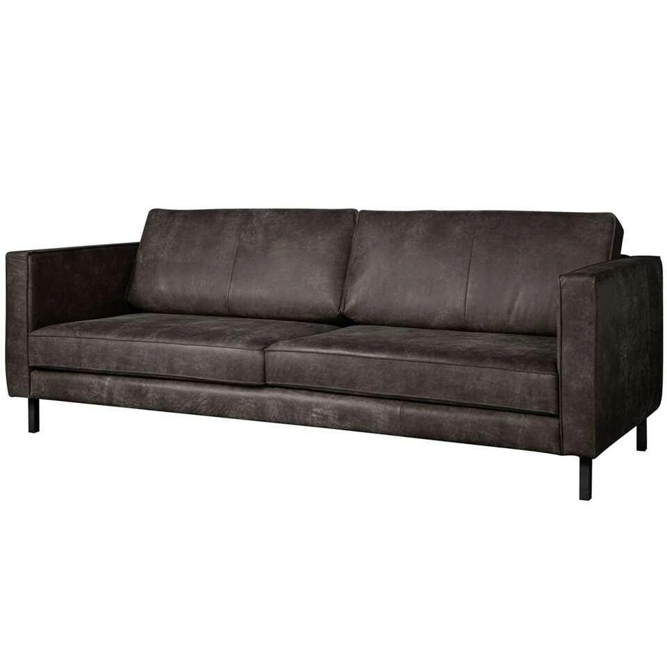 Bank Ferro 3,5-zits - Leer - Zwart 4 Bank Ferro 3,5-zits - Leer - Zwart - Afbeelding 2